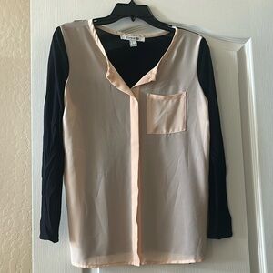 Forever 21 Blouse Pink sheer in the front & black cotton in the back.